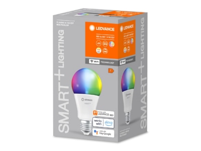 Produktbild Vorderseite Ledvance SMART  4058075778726 LED Lampe E27 WIFI  RGBW SMART 4058075778726