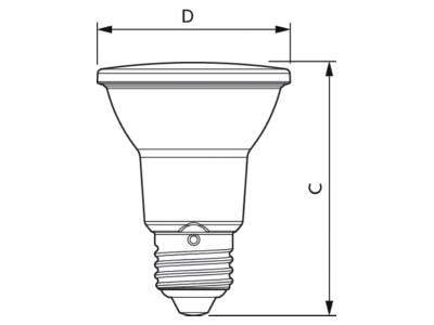 Mazeichnung Signify Lampen MASLEDspot  44304400 LED Reflektorlampe PAR20 927  25Gr  MASLEDspot 44304400