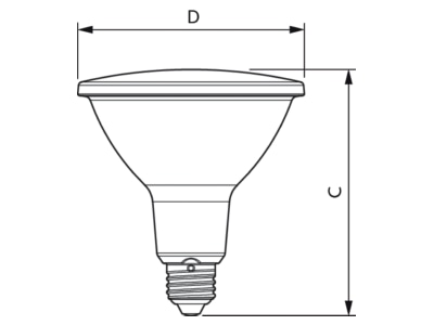 Mazeichnung Signify Lampen MASLEDspot  44330300 LED Reflektorlampe PAR38 927  25Gr  MASLEDspot 44330300