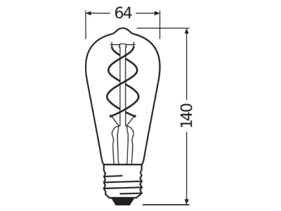 Mazeichnung Ledvance 1906LED4W 820SFGD LED Vintage Lampe E27 820