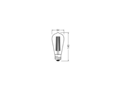 Mazeichnung Ledvance 1906LEDD11W 818FSM LED Vintage Lampe E27 818  dim 