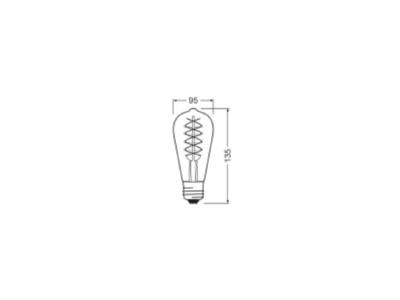 Mazeichnung Ledvance 1906LEDD4 8W 822SFGD LED Vintage Lampe E27 822  dim 
