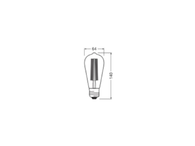 Mazeichnung Ledvance 1906LEDD5 8W 822FGD LED Vintage Lampe E27 822  dim 