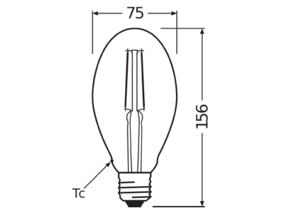 Mazeichnung Ledvance 1906LEDOVAL4W 824FGD LED Vintage Lampe E27 824