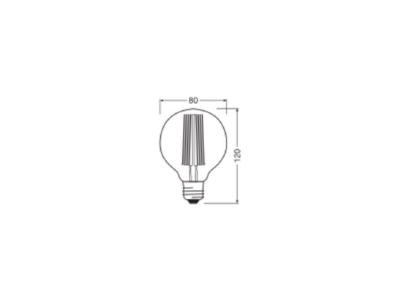 Mazeichnung Ledvance 1906LGL80D11W 818FSM LED Vintage Lampe E27 818  dim 