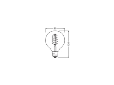 Mazeichnung Ledvance 1906LGL80D7 8W818FSM LED Vintage Lampe E27 818  dim 