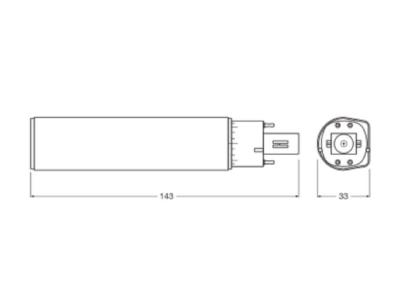 Mazeichnung Ledvance DULUXLEDDE18HFV7W830 LED Kompaktlampe f  EVG G24Q 2  830