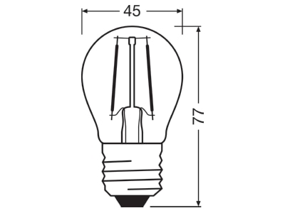 Mazeichnung Ledvance LCLP40D4 8W827FCL27P LED Tropfenlampe E27 827  dim 
