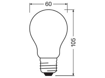 Mazeichnung Ledvance LEDCLA100D11927FILFR LED Lampe E27 927  dim 