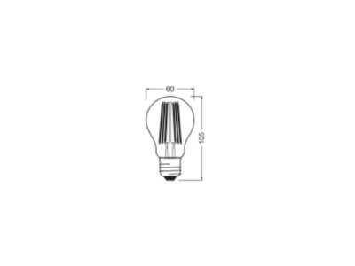 Mazeichnung Ledvance LEDCLA100D8 2W827FCL LED Lampe E27 827  dim 