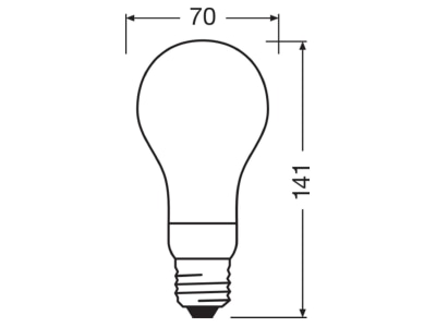 Mazeichnung Ledvance LEDCLA150D18827GLFRP LED Lampe E27 827  dim 