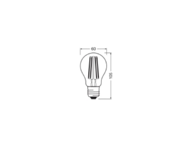 Mazeichnung Ledvance LEDCLA40 2 2W830FCL LED Lampe E27 830