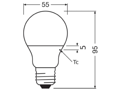 Mazeichnung Ledvance LEDCLA404 9827FRE27P LED Lampe E27 827