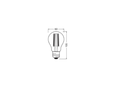 Mazeichnung Ledvance LEDCLA40D4 2927FILCL LED Lampe E27 927  dim 
