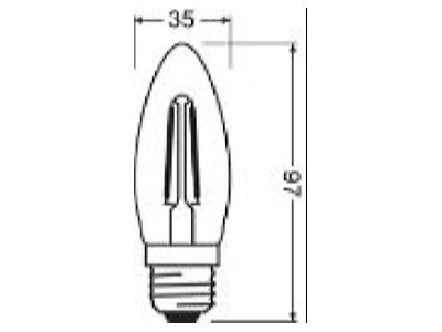 Mazeichnung Ledvance LEDCLB40D4 8827FCL27 LED Kerzenlampe E27 827  dim 