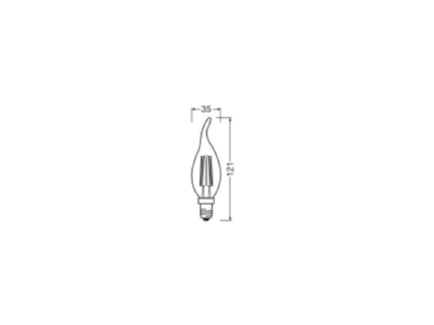 Mazeichnung Ledvance LEDCLBA404827FCLE14P LED Kerzenlampe E14 827