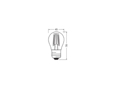 Mazeichnung Ledvance LEDCLP40D3 4927FCL27 LED Tropfenlampe E27 927  dim 