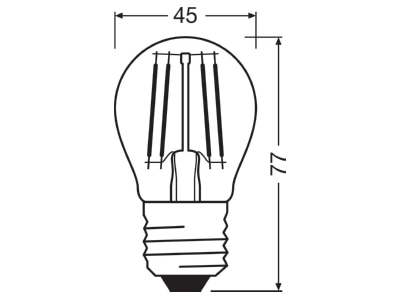 Mazeichnung Ledvance LEDCLP605 5827FCL27P LED Tropfenlampe E27 827