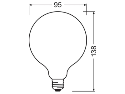 Mazeichnung Ledvance LEDG95100D11940FILCL LED Globelampe G95 E27 940  dim 