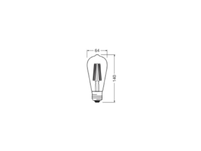 Mazeichnung Ledvance LEDISON603 8W830FCL LED Lampe E27 830