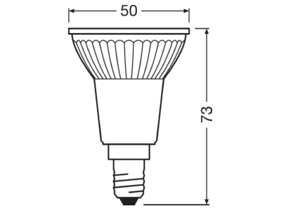 Mazeichnung Ledvance LEDP165036D4 8927E14 LED Reflektorlampe PAR16 E14  927  dim  36Gr 