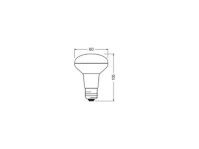 Dimensional drawing Ledvance LEDR8060364 8W827E27 LED lamp Multi LED 220V E27