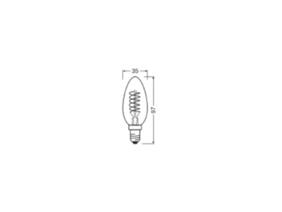 Mazeichnung Ledvance 1906CL BD 404 8W2700 LED Kerzenlampe E14 2700K  dimmbar
