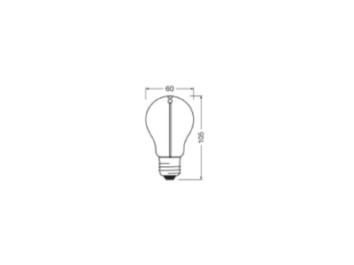 Dimensional drawing Ledvance 1906CLASAFILMAG81 8 LED lamp Multi LED 220V E27 Gold