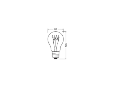 Dimensional drawing Ledvance 1906CLASSICADIM404 8 LED lamp Multi LED 220V E27
