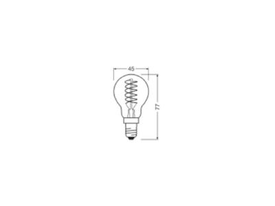 Dimensional drawing Ledvance 1906CLASSICPDIM404 8 LED lamp Multi LED 220V E14