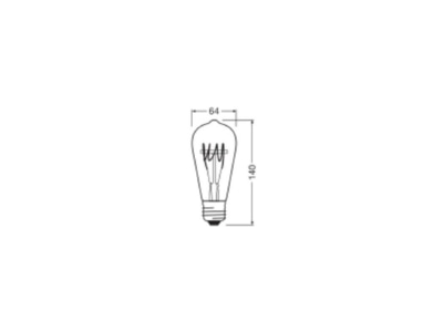 Dimensional drawing Ledvance 1906ED D404 8W2700K LED lamp Multi LED 220V E27