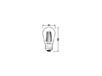 Mazeichnung Ledvance 1906MINIED ST45DIM33 LED Lampe E27 2200K