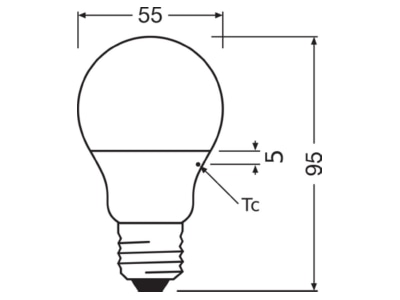Dimensional drawing Ledvance CLAS A 4 9W827FR E27 LED lamp Multi LED 220V E27 white