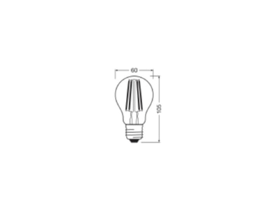 Mazeichnung Ledvance CLASA100V11W827FILCL LED Lampe E27 2700K