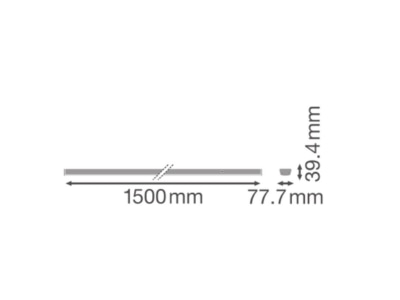 Dimensional drawing Ledvance TRUSYS 4099854191398 Gear tray for light line system TRUSYS4099854191398
