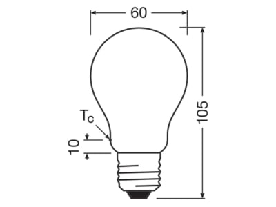 Mazeichnung Ledvance LCA100FilEEAS7 2827F LED Lampe E27 827  frosted