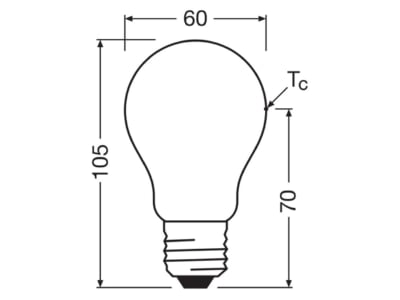 Mazeichnung Ledvance LCA100FilEEAS7 2840F LED Lampe E27 840  frosted