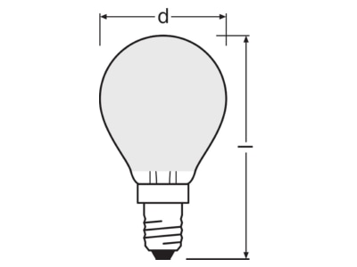 Mazeichnung Ledvance LCP40FilEEAS2 2827FR LED Tropfenlampe E14 827  frosted