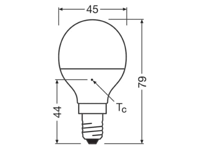 Mazeichnung Ledvance LCP40PCR4 9W827FRE14 LED Tropfenlampe E14 827  frosted