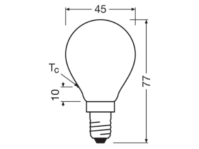 Mazeichnung Ledvance LEDCl  4099854253409 LED Tropfenlampe E14 827  dim  frosted