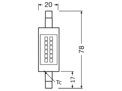 Mazeichnung Ledvance LEDSl  4099854267628 LED Lampe R7s 78mm 827