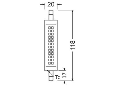 Mazeichnung Ledvance LEDSl  4099854267680 LED Lampe R7s 118mm 827