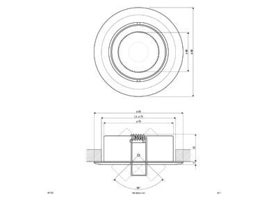 Dimensional drawing EVN 447 128 Downlight spot floodlight