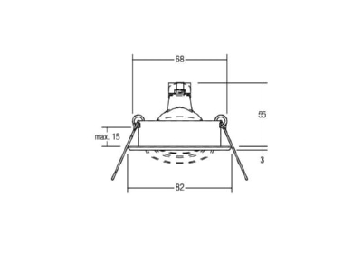 Mazeichnung Brumberg 00006400 Einbau Downlight GX5 3 50W sw alu 0064 00