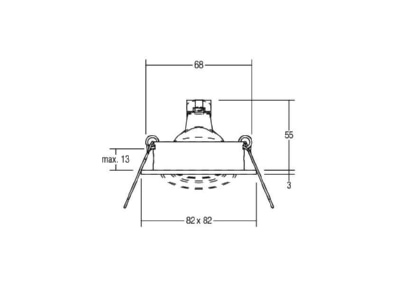 Mazeichnung Brumberg 00006600 Einbau Downlight GX5 3 50W sw alu 0066 00