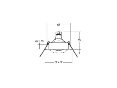 Dimensional drawing Brumberg 00229607 Downlight 1x0   50W LV halogen lamp 2296 07