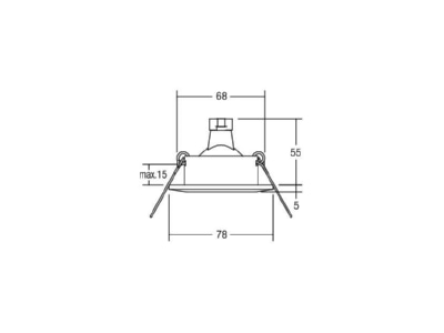 Dimensional drawing Brumberg 00211702 Downlight 1x0   50W LV halogen lamp 2117 02