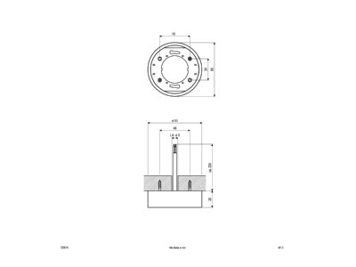 Dimensional drawing EVN 539 014 alu Downlight spot floodlight