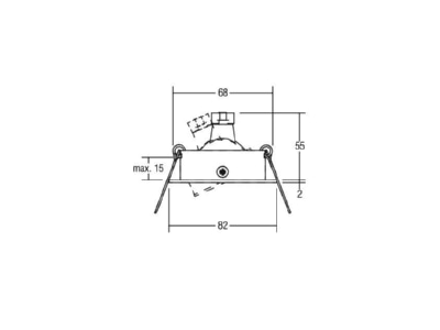 Dimensional drawing Brumberg 00118122 Recessed light 50W stainless steel  1181 22