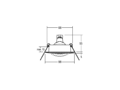 Mazeichnung Brumberg 00196302 NV Einbaustrahler GX5 3 50W chr 1963 02